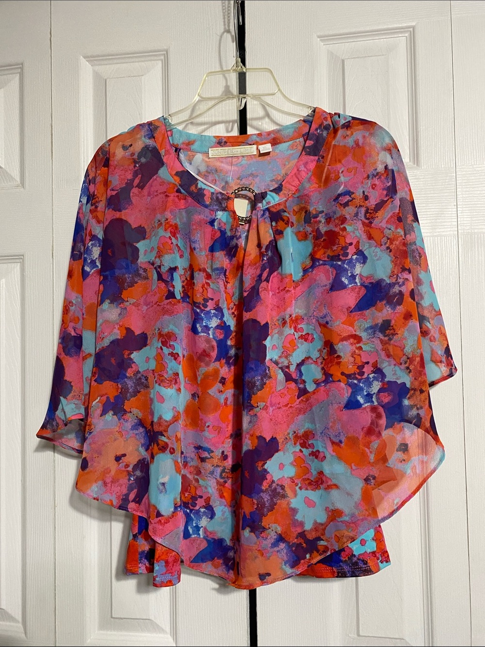 Juniper + Lime NWT Multicolor Round Neck blouse top shirt size XL